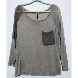 Anthropologie Saturday Sunday Womens Medium Pink Long Sleeve Top Silk